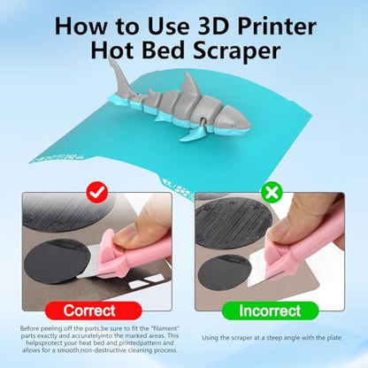 Professional 3D Printer Tool, Upgraded Metal 3D Printer Scraper, Plastic Handle Flex Professional Grade Carbon Steel Putty Scraper, Comfortable Grip, Putty Knife Scraper, Scraper Ttool, No Rust