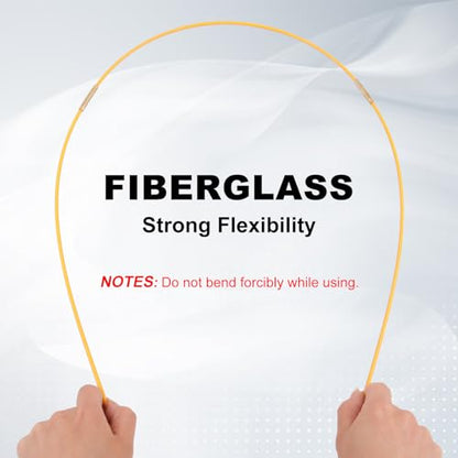 22FT Fiberglass Wire Running Kit, Cable Running Rods with 4 Attachments | Fiberglass Electrical Wire Running Rods, 22FT Non-Conductive Pulling Kit with 4 Interchangeable Heads, Carrying Case - size: 22FT-16 Rods