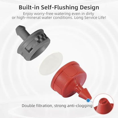 30PCS 0.75 GPH Pressure Compensating Drip Irrigation Spot Watering Drippers/Emitters, Self-Cleaning Constant Flow Drip Irrigation Emitters Heads Irrigation Drippers Parts for Drip Irrigation System - color: 30PCS, size: 0.75 GPH