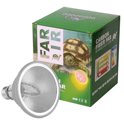 Deep Heat Projector for Reptiles 100W, Carbon Fiber Infrared Heat Lamp Bulb, Virtually No Visible Light Basking Heater for Bearded Dragon, Turtle, Gecko, Snake