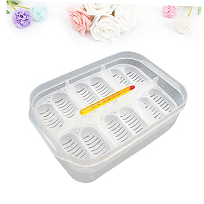 balacoo 1pc Hatching Box for Snakes and Lizards Compartment Incubator with Thermometer Easy to Clean and Manage for Reptile Breeding and Egg Observation