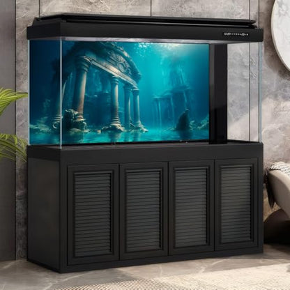 Under The Sea Aquarium Background Undersea Ancient Greek Temple Fish Tank Background Ocean Deep Blue Sea Sunray Terrarium Backgrounds Deep Blue Ocean Temple Reptile Tank Enclosure Backgrounds 24x12in - color: Foggy Blue, size: 24(W)x12(H)in