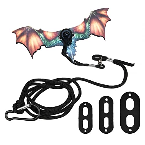 Bearded Dragon Leash, Adjustable Portable Reptile Leash with Cool Wings for Gecko, Bearded Dragon, Iguana, Hamster, Guinea Pig (S+M+L) - color: orange