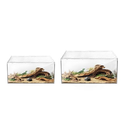 Reptile PC Terrarium,Spider Tank Starter Kit,Leopard Gecko Container,Tarantula Cage,Hermit Crab Habitat,Lizard Enclosure,Insect Housing,Jumping Spider Enclosure,Small Bearded Dragon Vivarium