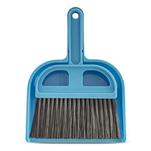 Fresh Step 4-in-1 Deluxe Litter Cleanup Kit - Cat Scoop, Broom, Dust Pan, and Hanging Caddy, Compatible with Standard Plastic Litter Pans and Disposable Litter Boxes, Blue | Includes scoop, broom, dust pan, and hanging caddy, compatible with standard litt