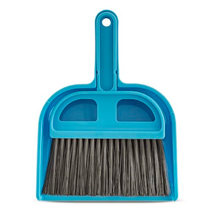 Fresh Step 4-in-1 Deluxe Litter Cleanup Kit - Cat Scoop, Broom, Dust Pan, and Hanging Caddy, Compatible with Standard Plastic Litter Pans and Disposable Litter Boxes, Blue | Includes scoop, broom, dust pan, and hanging caddy, compatible with standard litt