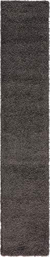 Unique Loom Solid Shag Collection Area Rug (2' 6" x 13' 1" Runner, Graphite Gray) - color: Graphite Gray, size: 2'6" x 13'1" (Runner)