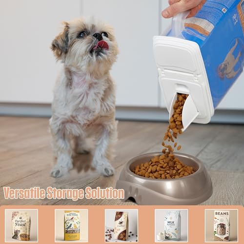 Buddeez Pet Food Storage Container 8 Quart Capacity Bird Seed Container | 8qt, keeps kibble fresh, durable, easy-pour lid, dog food container with handle, buddeez containers - color: White Lid, size: 1 Pack (8 Quart)