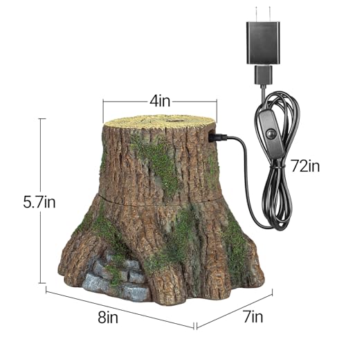 REPTIZOO Reptile Humidifier Fogger, Tree Trunk Humidifier with Top Mist Outlet, 1000ml Detachable Terrarium Humidifier Reptile Misting System Terrarium Decoration