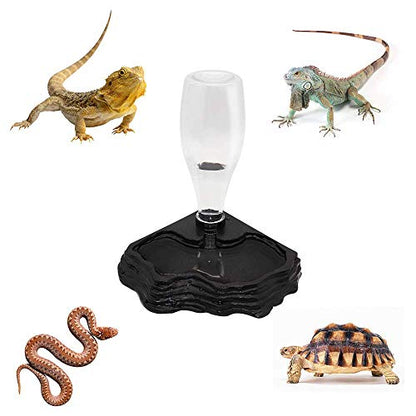 SLSON Reptile Water Feeder Automatic Water Dispenser Waterer 13.5Oz Feeding Accessories for Turtle Bearded Dragons Lizards Geckos for Terrarium Tank
