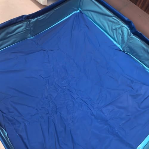 Foldable Dog Pool Blue Portable Small Pet Wading Pool (50/50/10 cm, #01) | Cat Dog Swimming Pools Bathtub Folding Cat Dog Pool for Indoor Outdoor Camping Picnic Backyard Collapsible Reptile Bath Pool