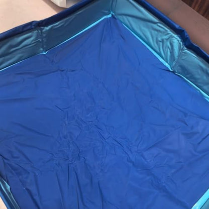 Foldable Dog Pool Blue Portable Small Pet Wading Pool (50/50/10 cm, #01) | Cat Dog Swimming Pools Bathtub Folding Cat Dog Pool for Indoor Outdoor Camping Picnic Backyard Collapsible Reptile Bath Pool