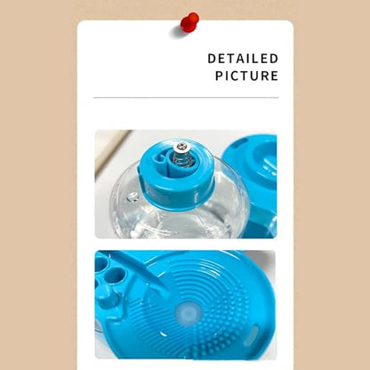 Paint Brush Cleaner, Dual Tank Art Rinsing System with Brush Holder, ABS Plastic, 400ml Clean Water Tank, for Acrylic Watercolor Artists Students Classroom Studio, Blue