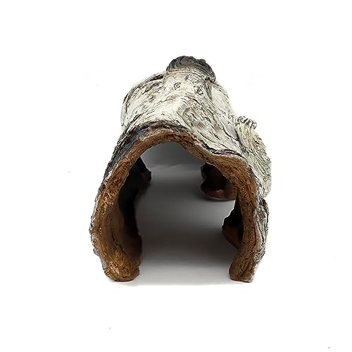JIHAQUA Aquarium Resin Bark Terrarium Decor, Lizard, Snake or Reptile Hide | Lizard, Spider and Aquarium Fish Hide Cave (Medium Bark A)