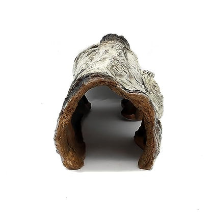 JIHAQUA Aquarium Resin Bark Terrarium Decor, Lizard, Snake or Reptile Hide | Lizard, Spider and Aquarium Fish Hide Cave (Medium Bark A)