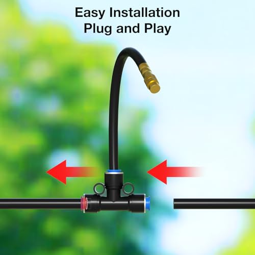 MIXC 200Ft 1/4" Drip Irrigation System,2026-Upgrade Garden Irrigation Kit with 32pcs Adjustable Copper Nozzles, Atomizing Watering System for Outdoor Plants,Raised Bed,Yard,Potted Plant,Lawn - size: 200ft