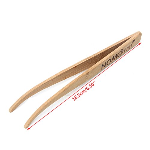 Youngy Angled Reptile Terrarium Feeding Tongs Tweezers Eco-Friendly Bamboo Feeding Tool