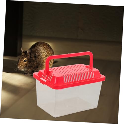POPETPOP Portable Reptile Habitat Box Handheld Fish Tank for Goldfish Turtles Transparent Design Easy to Ventilated Container for Pet Travel