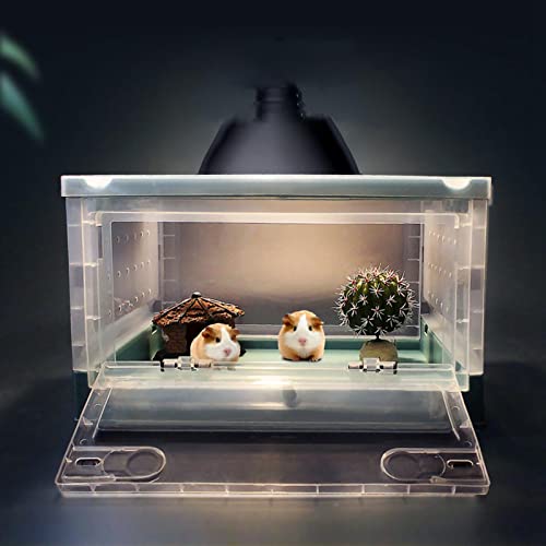 Foldable Reptile Feeding Box, Hamster Breeding Box, Transport House, Pet Cage Habitat for Frog Scorpion, White