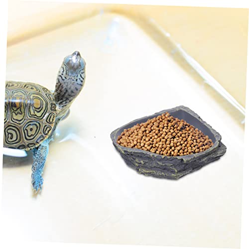 Reptile Feeding Bowl Resin Reptile Supplies Lizard Food Storage Container Tortoise Water Feeder