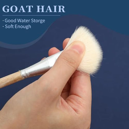 YongBo Gilding Brush Set, Goat Hair Brush, Leaf Sweeper, 6 per Pack - color: 6 Brushes