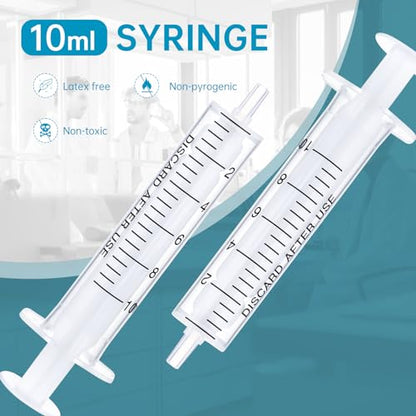 40pcs 10ml/cc Plastic Syringes with Caps for Industry Lab Pet Feeding - size: 10ml/cc