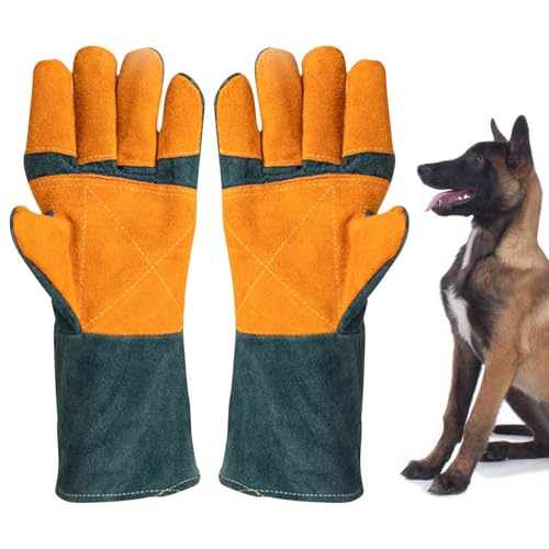 suade Gauntlet Protectors - Animal Handling Gloves, High Temperature Oven Grill Stove Shield, Cut Resistant Accessory Case - color: A