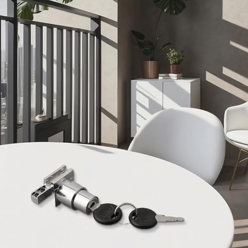 Sliding Glass Door Lock Set for Display Cabinet or Terrarium, Zinc Alloy Rust-Proof Latch with Key, Fits 5-8mm Glass, 4 Pack