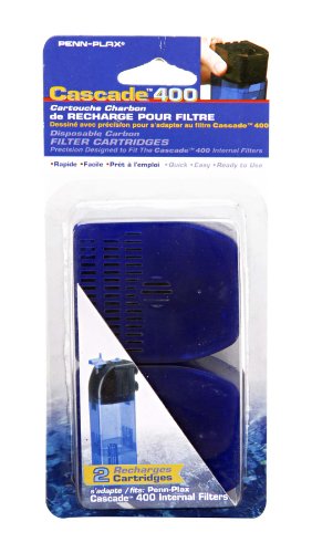 Penn-Plax Cascade 400 Filter with Internal Replacement Media, 2-Pack - style: Cascade 400 Replacement Carbon Cartridges (2 Pack)