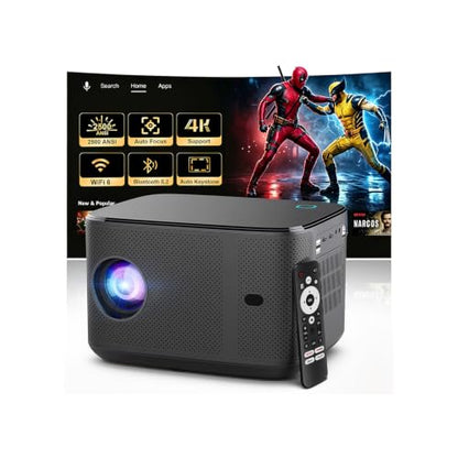 Outdoor Projector with WiFi and Bluetooth,Official Licensed Apps | Smart TV OS with Licensed Netflix, Auto Focus, Native 1080P & 4K Support, 330" Display, 40W Dolby Audio for Home Theater