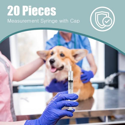 TrelaCo 20 Pack 10ml Oral Syringes with Cap for Liquid Plastic Syringe Without Needle Measuring Dispensing Tools Individually Sealed for Pets Feeding Lab Sample Injection(Clear) - size: Clear