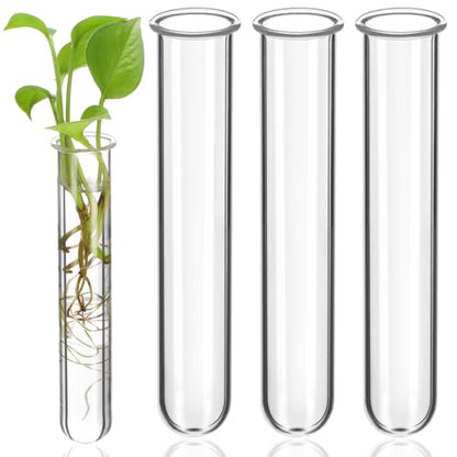 4Pcs Hydroponic Glass Test Tube Vases for Flower Propagation Small Plant Terrarium Holders Space-Saving 5.90X1.18X1.18In Home Office Decoration