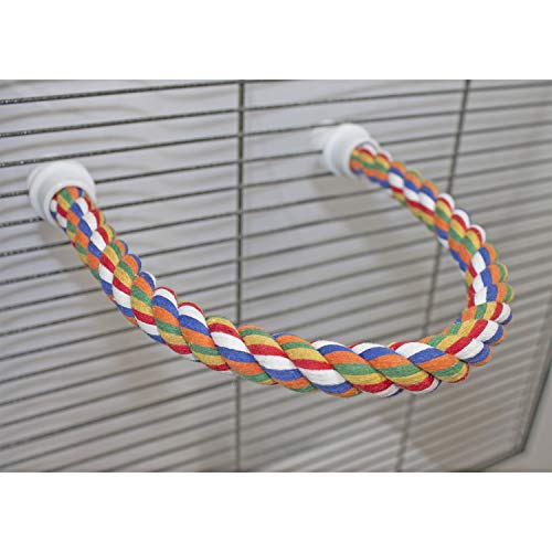 34 Inch Flex Rope (Large) - Bendable Fun Climbing Perch Cage Accessory Toy - Sugar Gliders, Squirrels, Degus, Marmosets, Monkeys, Parrots, Birds, Rats & Other Small Animals - size: Large