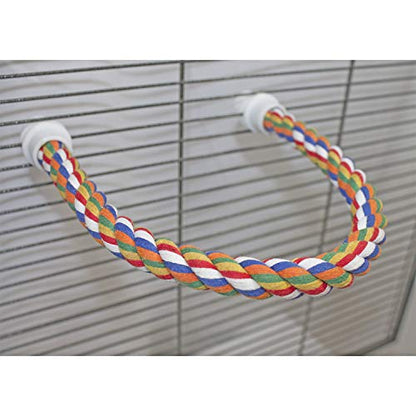 34 Inch Flex Rope (Large) - Bendable Fun Climbing Perch Cage Accessory Toy - Sugar Gliders, Squirrels, Degus, Marmosets, Monkeys, Parrots, Birds, Rats & Other Small Animals - size: Large