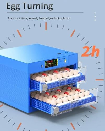 Generic Egg Incubator, LED High-Efficiency Automatic Egg Turning & Temperature Control, Automatic Incubator for Hatching Eggs, for Hatching Chicken Duck Quail Eggs, 256 Eggs, Blue