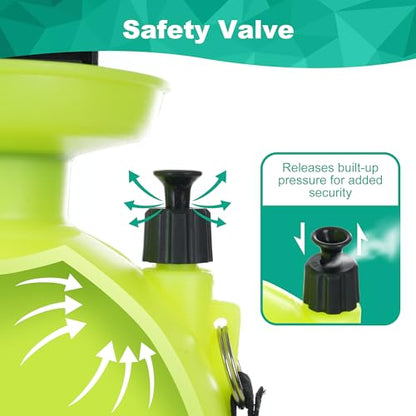 MaxWorks 51022 Pump-Action Garden Sprayer 5L/1.32 Gal with Adjustable Nozzle for Mist & Stream, Anti-Kink Hose, and Ergonomic Pump Handle for Plants, Pest Control, and Lawn Care - size: 5 Liters / Hose