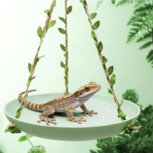 Frog Swing Toys, Frog Habitat Platform, Tank Aquarium Terrarium Decoration Accessories Suitable for Amphibians Frogs Geckos Hermit Crabs Hamsters Guinea Pigs Parrots Lizards.