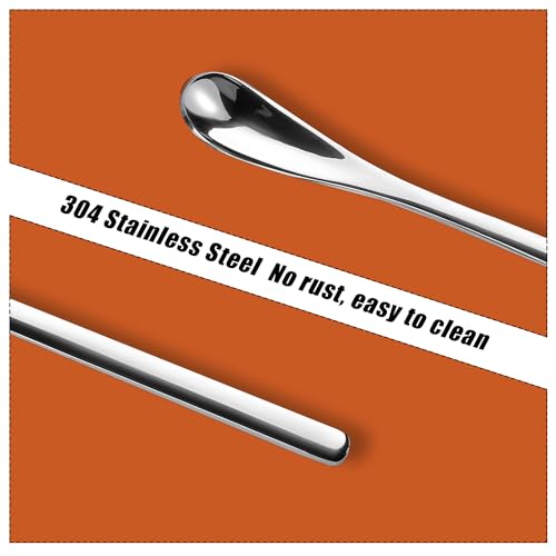 NQEUEPN 2pcs Reptile Food Spoons, Reptile Feeding Spoon Long Handle Fruit Mixing Stirring Food Scoop Pet Feeding Tool Fit for Crested Gecko Lizard Gargoyle Bearded Dragon and Other Small Animals