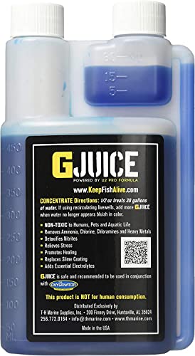 T-H Marine G-Juice Liquid Livewell Treatment - Freshwater Fish Water Conditioner, 16 oz. - Safe Ammonia Remover & Electrolyte Enhancer for Fish Health, Easy Application & Stress Reduction