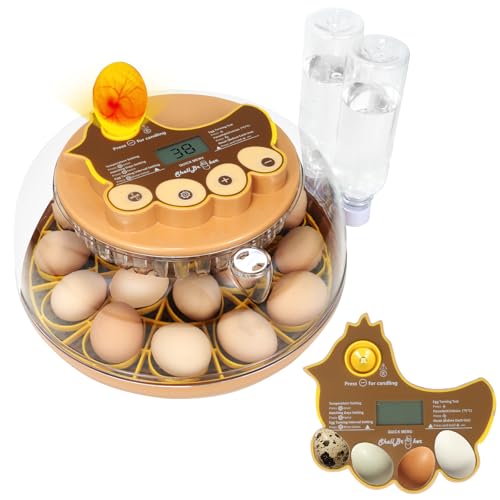 Nest III - 18 Egg Incubator for Hobbyists, Dual-Size Egg Trays, Multi-Level Adaptive Humidity & Temp Control, Custom Incubation Days, Auto Turning & Auto Stop, Integrated Digital Display, Candler - size: 18 Egg [Brown Hen]