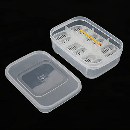 12 Grids Snakes Gecko Lizards Eggs Incubator Tray Hatcher Box Thermometer Observation Reptiles Birth Convenient Storage
