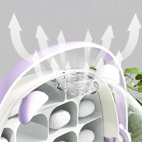 Silkworm Growth Box, Silkworm Breeding Box with Transparent Space Capsule Design, Portable Reptile Feeding Box Transparent Animal Habitat Cage with Handle (Grey) - color: Grey