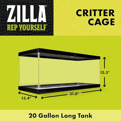 Zilla Critter 20 Gallon Reptile Terrarium with Sliding Screen Top - size: 20 Gallons