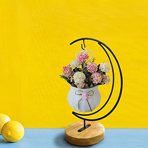 YY YEARCHY Ornament Display Stand Holder Home Wedding Decoration Rack for Hanging Glass Globe Air Plant Flower Pot Stand Iron Pot Hook Stand Terrarium Witch Ball (1, 11"*4.6") - size: 11"*4.6"