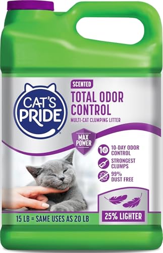 Cat's Pride Total Odor Control, Max Power, Clumping Litter Scented 15lb - size: 15 Pound, style: Total Odor Control Scented
