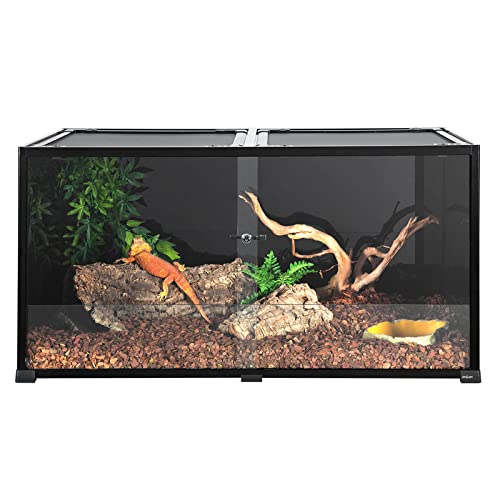 REPTIZOO Large 120 Gallon Reptile Terrarium, Reptile Tank 48" x 24" x 24" Black-Tinted Eco-Terrarium - size: 48"W X 24"D X 24"H (120Gallon)