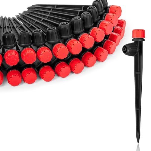 1/4" Drip Irrigation Emitters for Garden Irrigation System,30 Pack | 360 Degree Adjustable Irrigation Drippers for 1/4" Irrigation Tubing,Ideal for Flowerbed,Vegetable,Pot Plants Daily Watering - size: 30pcs Irrigation Drippers