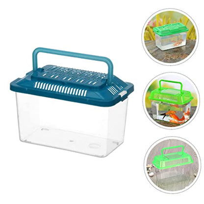 Plastic Handheld Fish Tank Reptile Tortoise Tank Small Fish Cage Turtle Terrarium Pet Travel Box