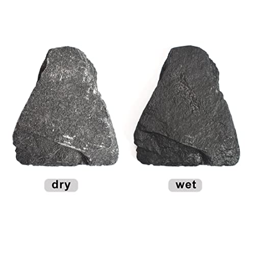 Natural Slate Stone Rocks, Mix of Stones 2 to 3 inches and 1 piece About 8 inches - for Aquariums and Terrariums, Aquascaping (3 Pounds)