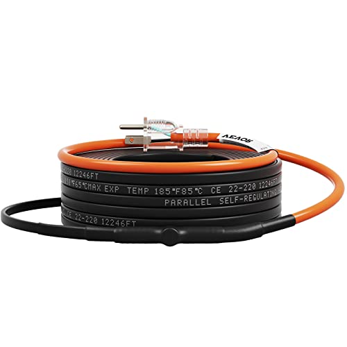 VEVOR Self-Regulating Pipe Heating Cable, 80-feet 5W/ft Heat Tape for Pipes Freeze Protection, Protects PVC Hose, Metal and Plastic Pipe from Freezing, 120V - size: 80 Feet